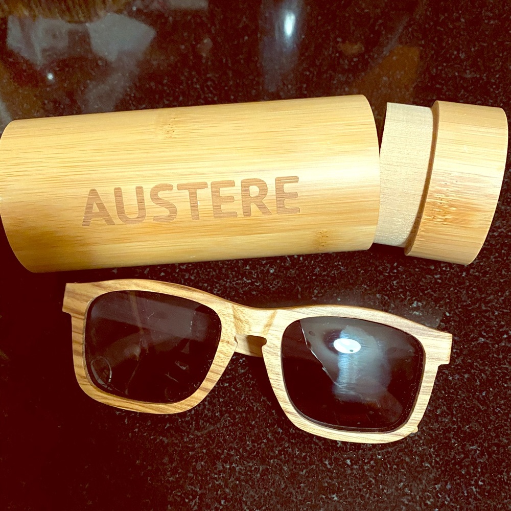 Auster, Chic Wood Framed Cyprus Sunglasses. NEW!